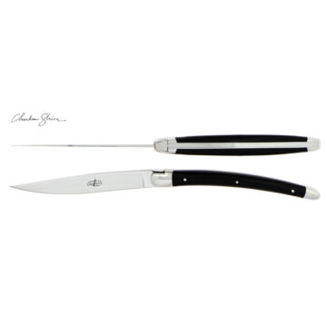 Couteaux de table Forge de Laguiole GHION Corne Noire (Set de 6)