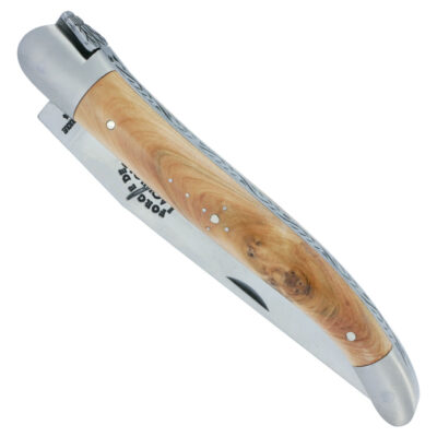Couteau Forge de Laguiole Manche en Genévrier 1 Pièce Inox Brossé 12cm