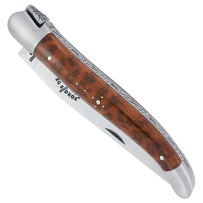 Couteau Forge de Laguiole Manche en Bois d’Amourette 1 Pièce Inox Brossé 12cm