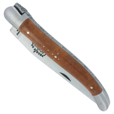 Couteau Forge de Laguiole Manche en Bois de Bruyère 1 Pièce Inox Brossé 12cm