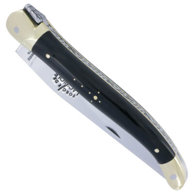 Couteau Forge de Laguiole Manche en Buffle 1 Pièce Laiton Brillant 12cm