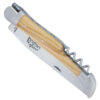 Couteau Forge de Laguiole Manche en Olivier avec Tire Bouchon 2 pièces Inox Brossé 12 cm