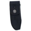 Le Sportif Black leather case 12cm with flap and snap button Vertical and horizontal port