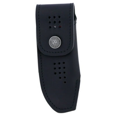 Etui cuir Le Sportif Noir 12cm avec rabat et pression Port vertical et horizontal