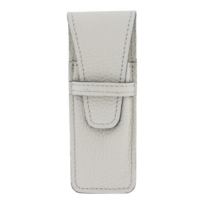 Luxuriöser beige Laguiole-Lederetui mit Maserung – Elegantes Accessoire mit französischer Flagge