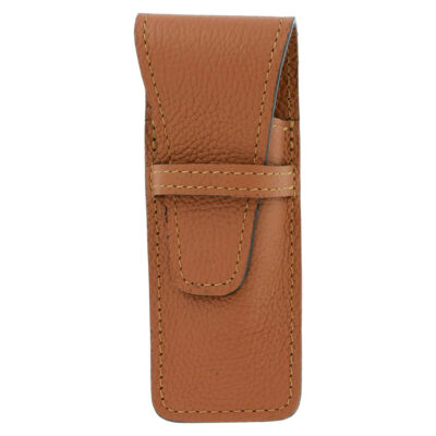 Laguiole Lederhülle mit Korn Braun Luxe – elegantes Accessoire mit französischer Flagge