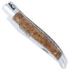 Couteau Laguiole en Aubrac 1 pièce 12cm Thuya 2 Mitres Inox Brillant Platines et Ressort Guillochés Finition Brillante