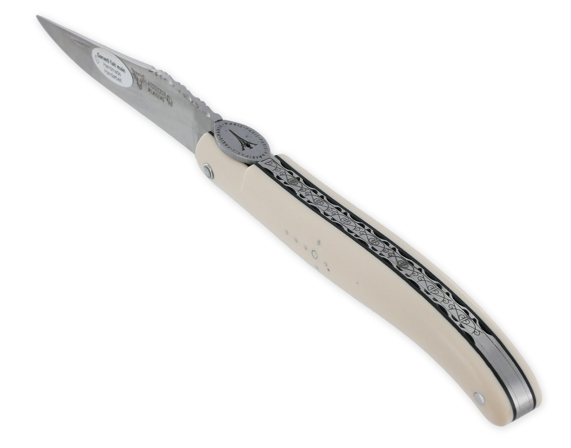 Couteau Laguiole Fleur de Lys Amourette & Mitres Inox Brillant