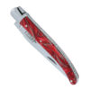 Couteau Laguiole Arbalète Manche en Acrylique Rouge Tigré Noir 1 Pièce 1 Mitre en Inox Brillant 11cm