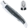 Couteau Laguiole en Aubrac platine et ressort guillochés 2 mitres brillant