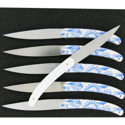 Coffret de 6 couteaux de table sublimation Le Coq Français– Theme Asie Motif Dragon