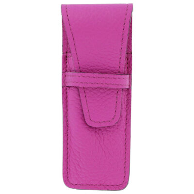 Étui cuir Laguiole Rose Fushia grainé Luxe – Accessoire élégant avec drapeau français