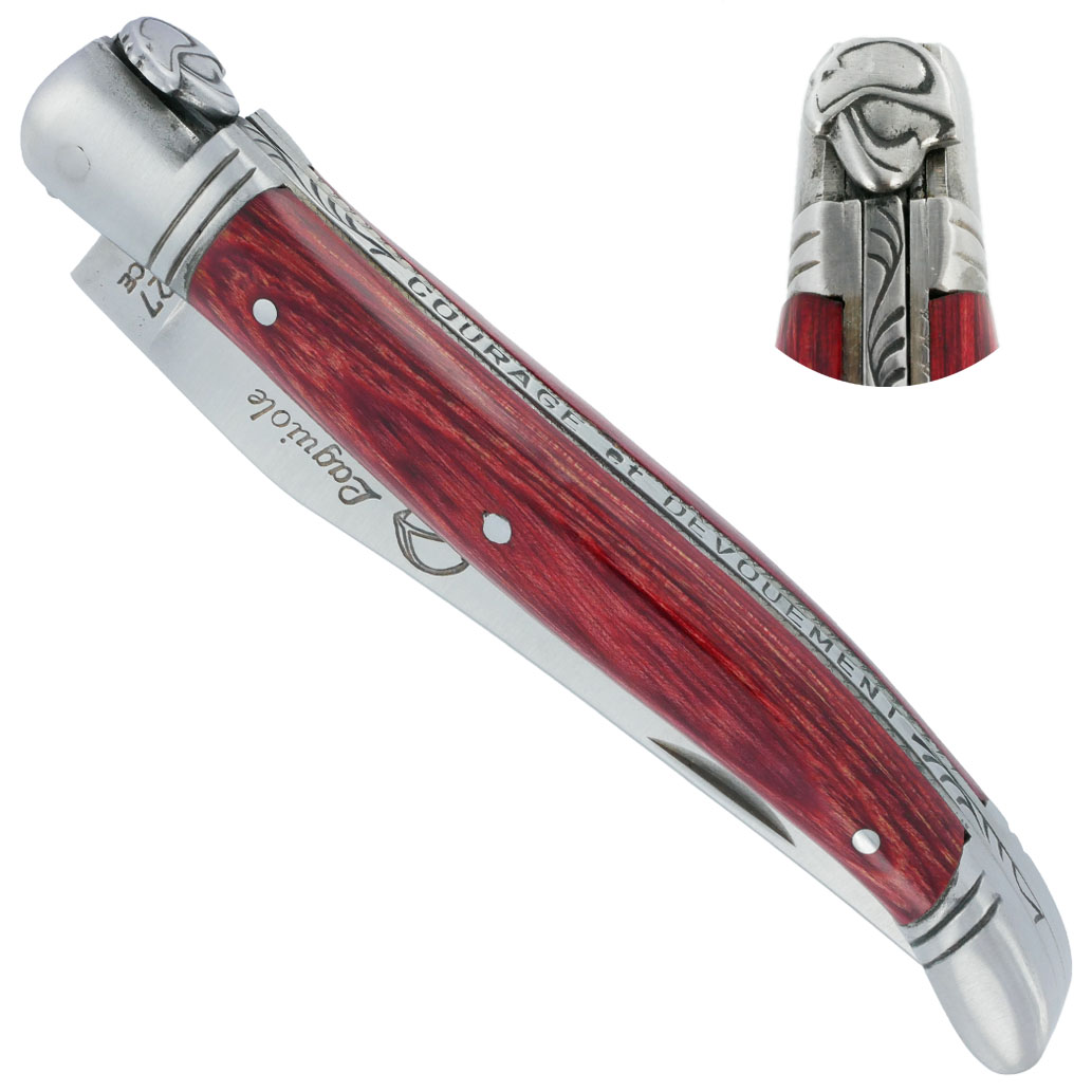 Laguiole Feuerwehrmesser 1 Stück 12 cm Ausdauer Rot 2 Bolster gebürsteter Edelstahl