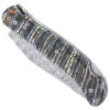 Couteau de Chasse Laguiole Arbalète Grande Nature Plein Manche 12cm Finition Molaire de Mammouth Lame Damas Ressort Guilloché Plume avec verrouillage lame par pompe